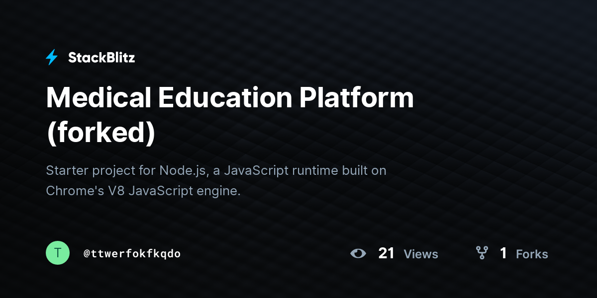 Medical Education Platform (forked) - StackBlitz