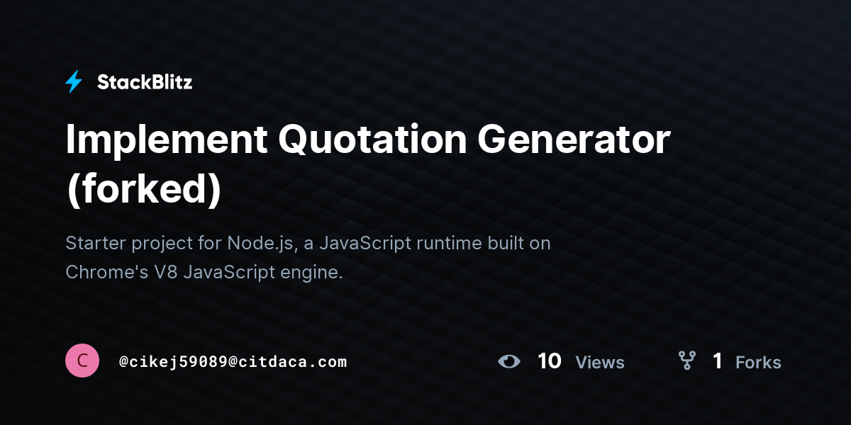 Implement Quotation Generator (forked) - StackBlitz