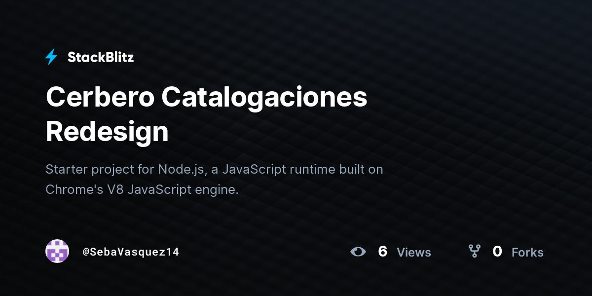 Cerbero Catalogaciones Redesign - StackBlitz