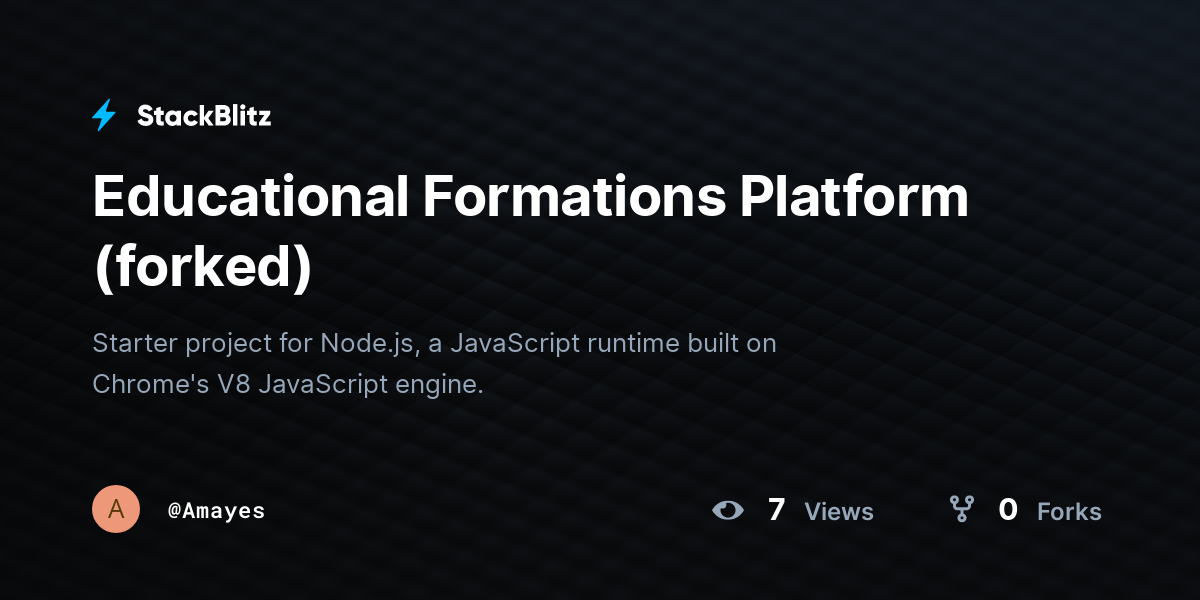 Educational Formations Platform (forked) - StackBlitz