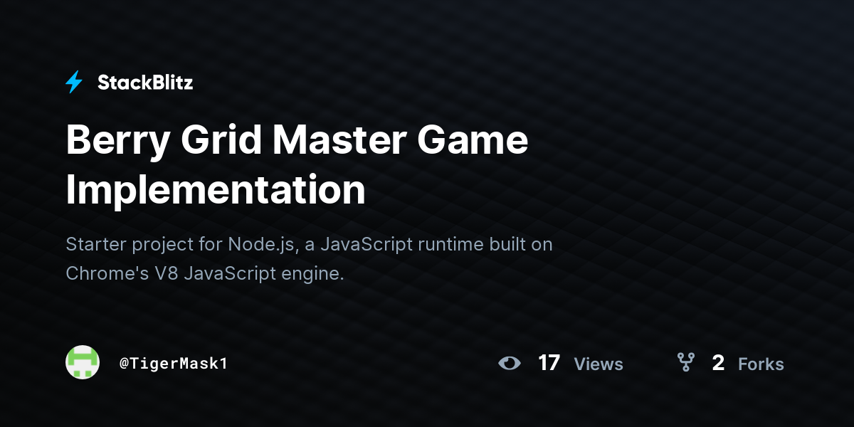 Berry Grid Master Game Implementation - StackBlitz