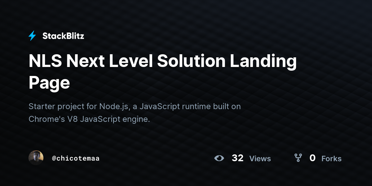 NLS Next Level Solution Landing Page - StackBlitz