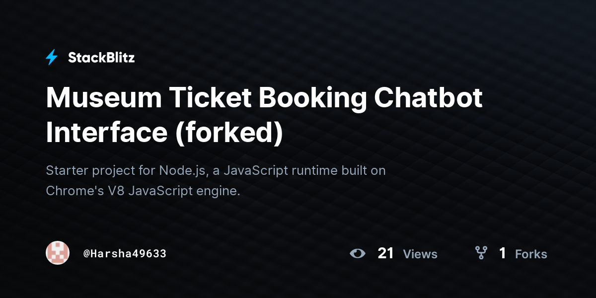 Museum Ticket Booking Chatbot Interface (forked) - StackBlitz