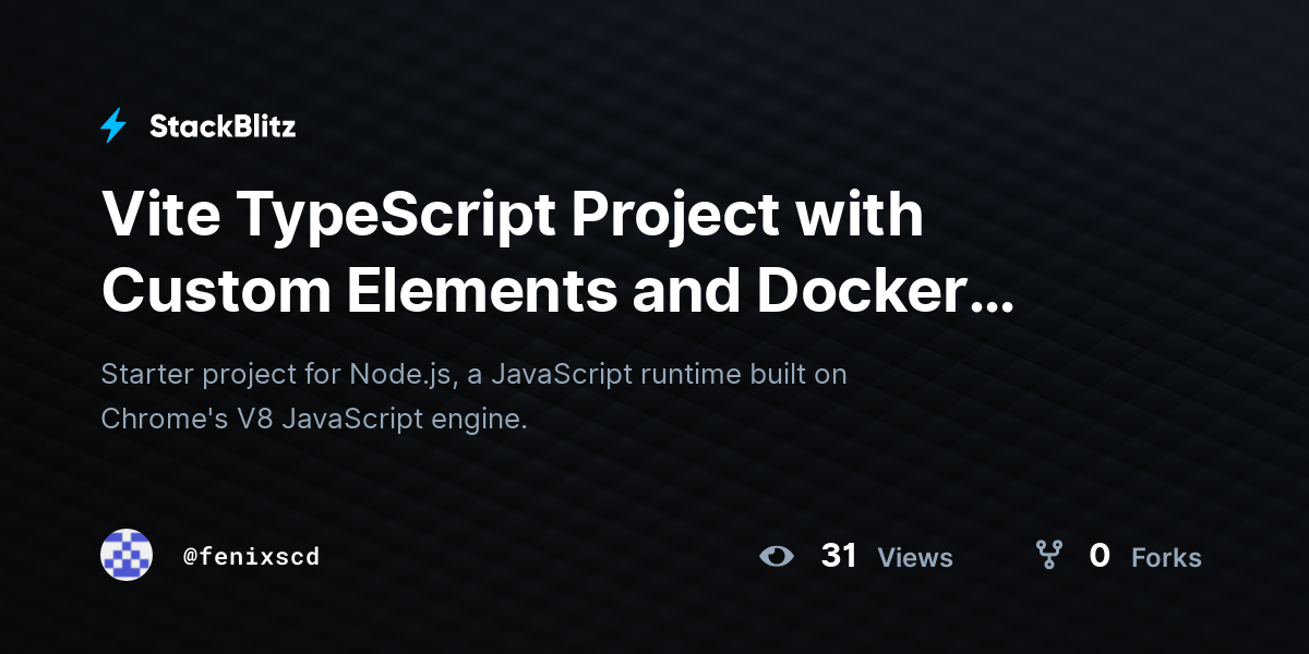Vite TypeScript Project with Custom Elements and Docker Compose ...