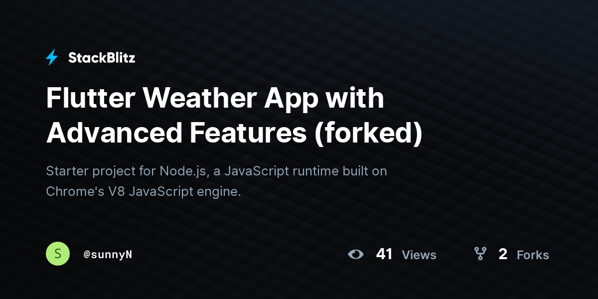Flutter Weather App with Advanced Features (forked) - StackBlitz