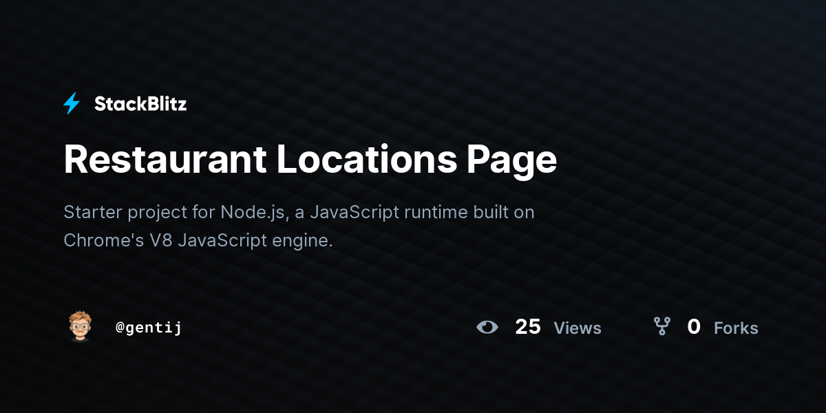 Restaurant Locations Page - StackBlitz