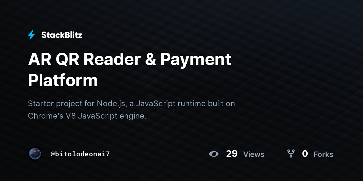 AR QR Reader & Payment Platform - StackBlitz