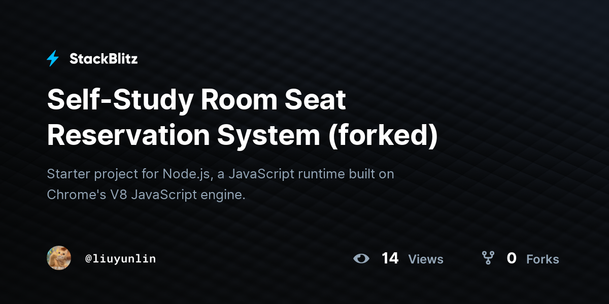 Self-Study Room Seat Reservation System (forked) - StackBlitz