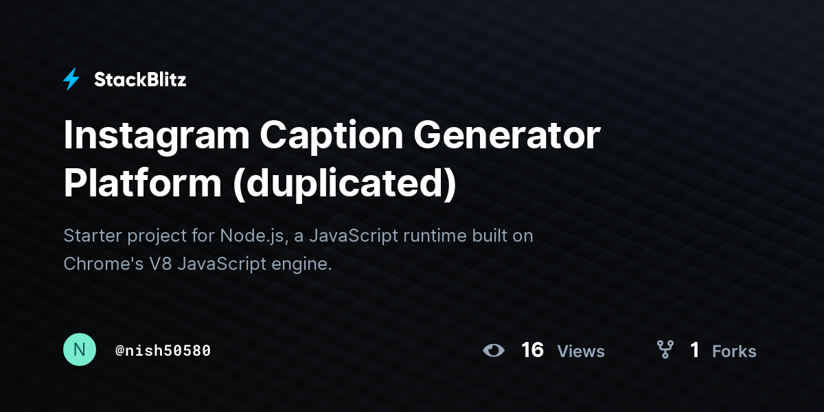 Instagram Caption Generator Platform (duplicated) - StackBlitz