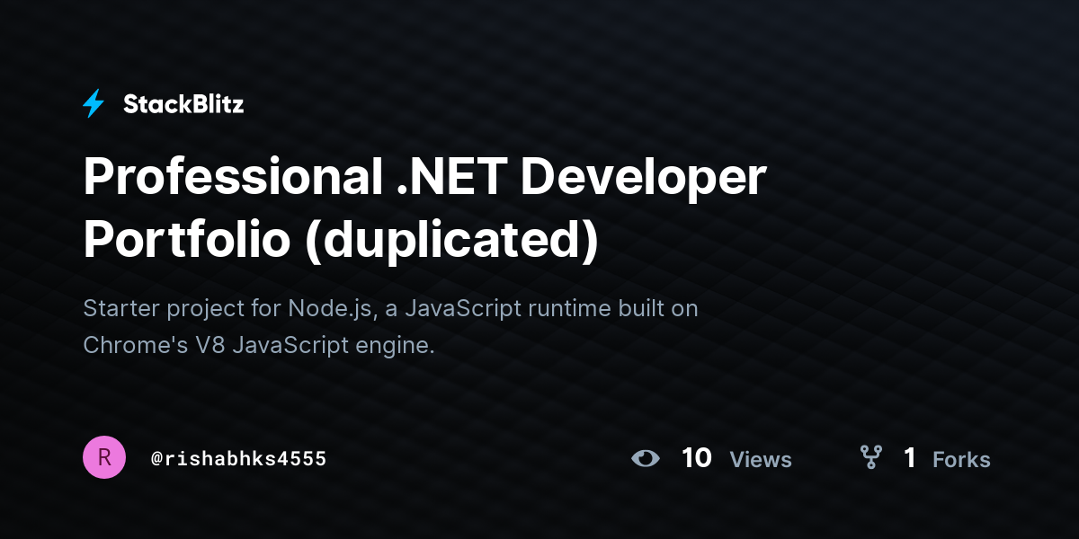 Professional .NET Developer Portfolio (duplicated) - StackBlitz