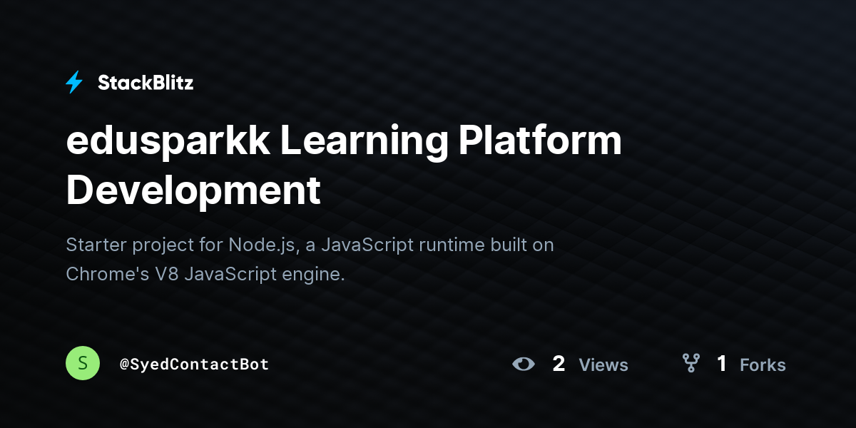 edusparkk Learning Platform Development - StackBlitz