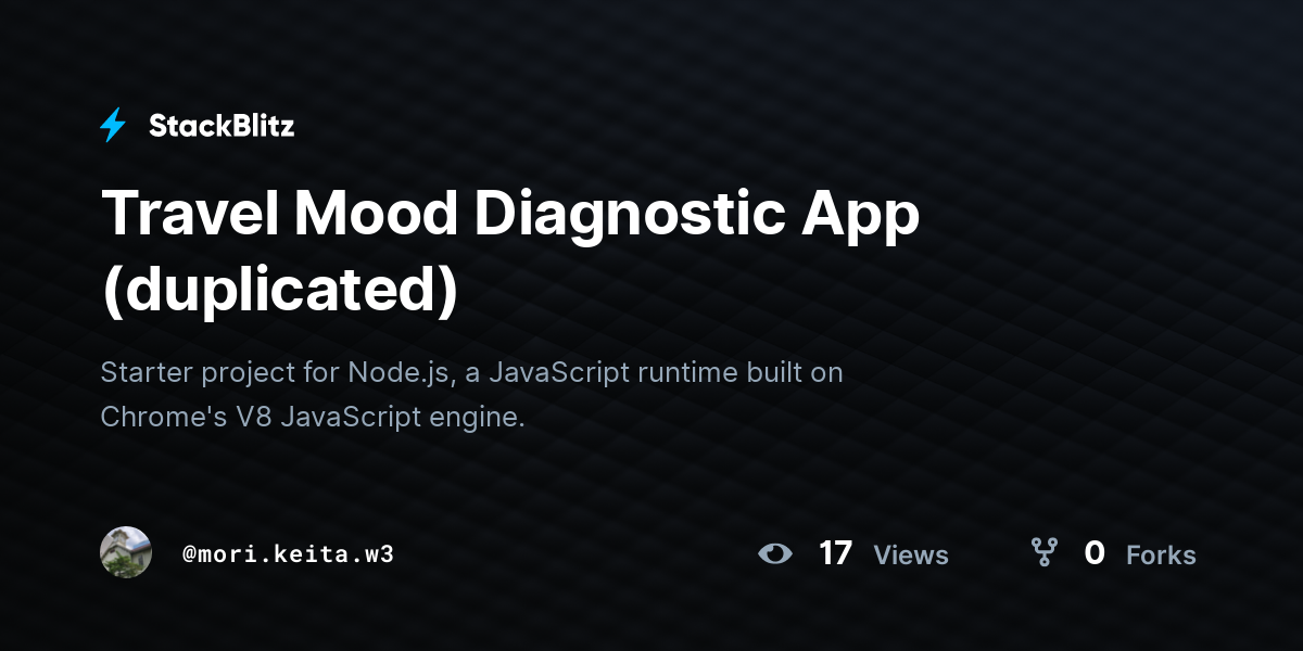 Travel Mood Diagnostic App (duplicated) - StackBlitz