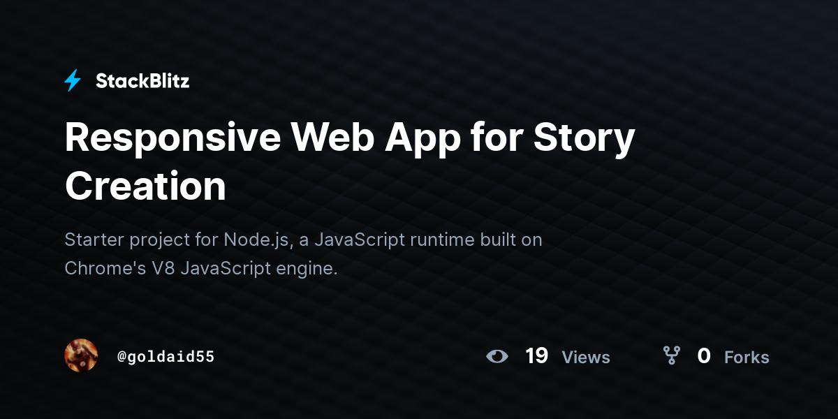 Responsive Web App for Story Creation - StackBlitz