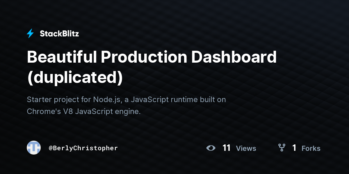Beautiful Production Dashboard (duplicated) - StackBlitz