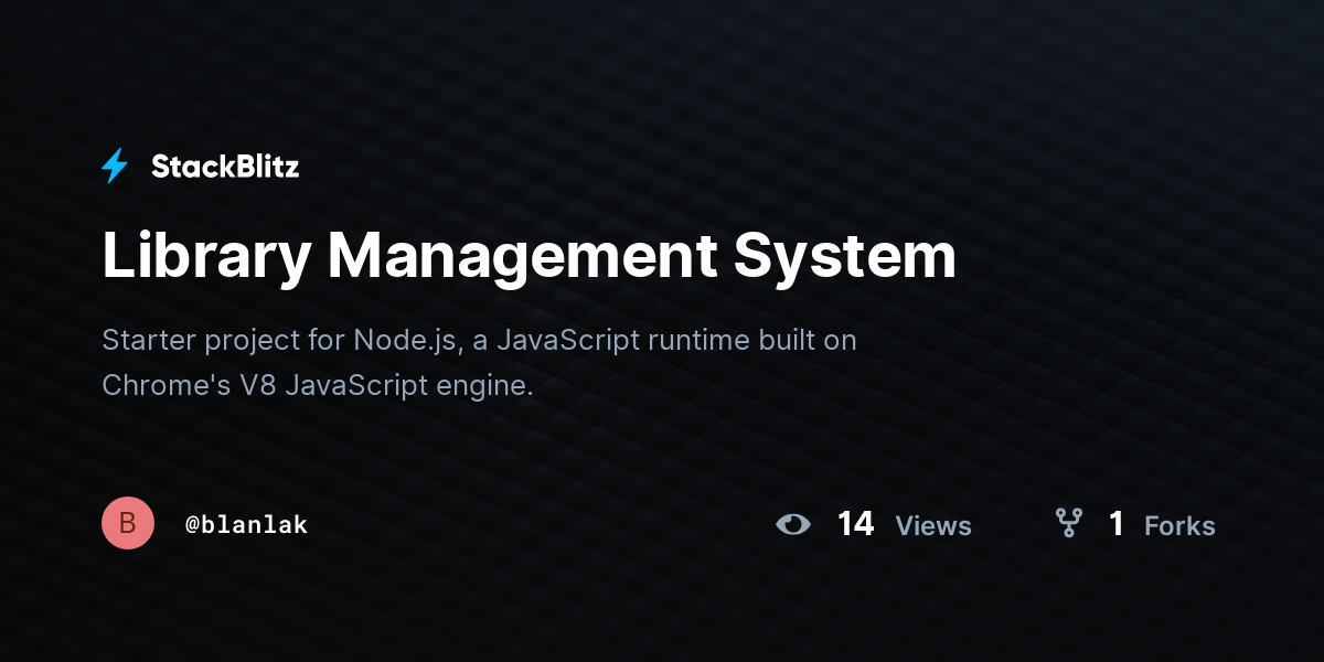 Library Management System - StackBlitz