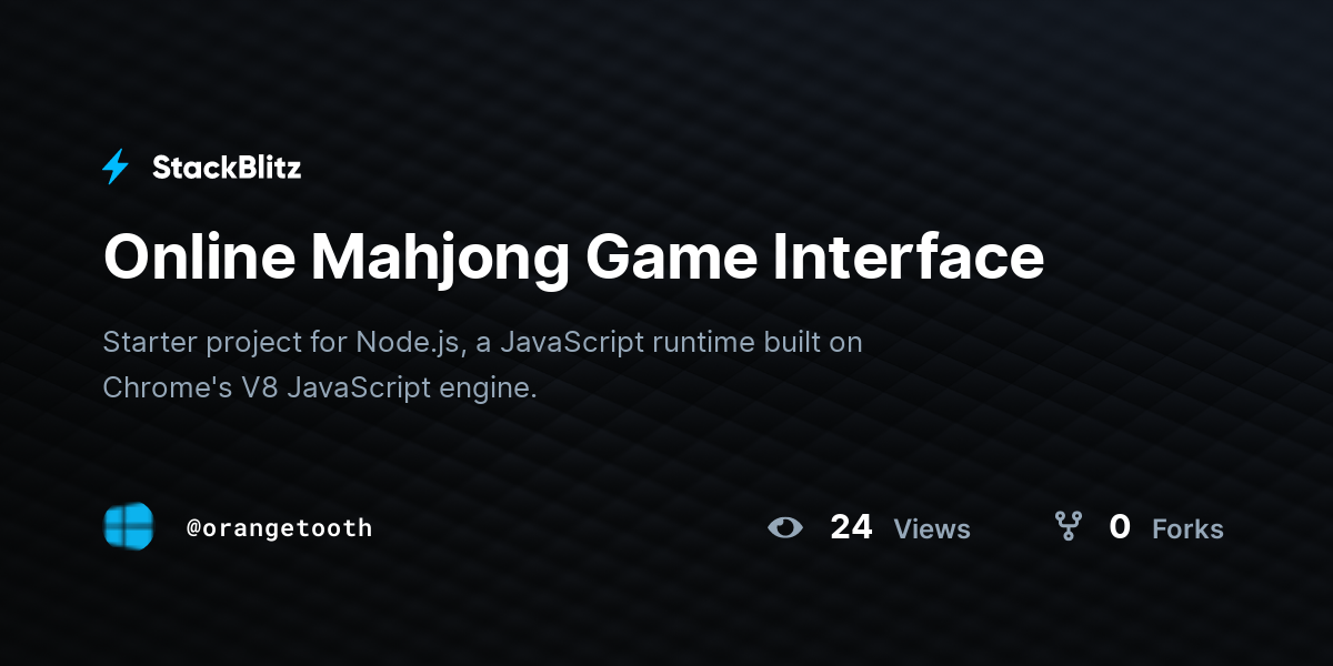 Online Mahjong Game Interface - StackBlitz