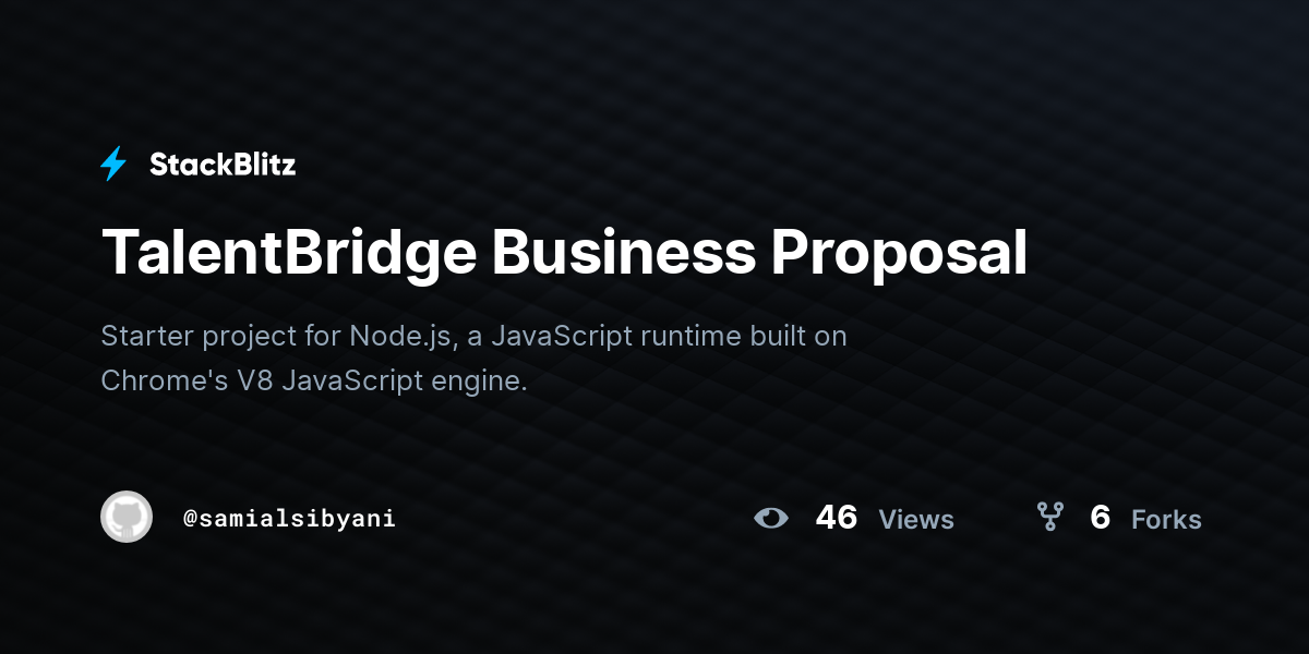 TalentBridge Business Proposal - StackBlitz