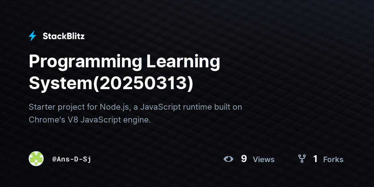 Programming Learning System(20250313) - StackBlitz