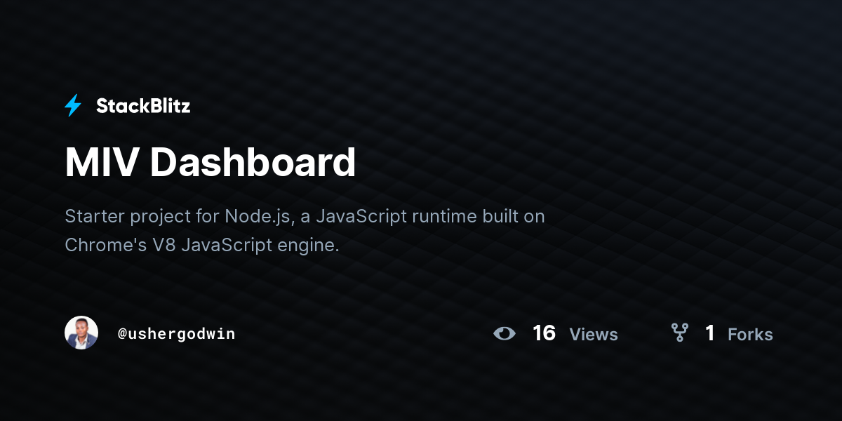 MIV Dashboard - StackBlitz
