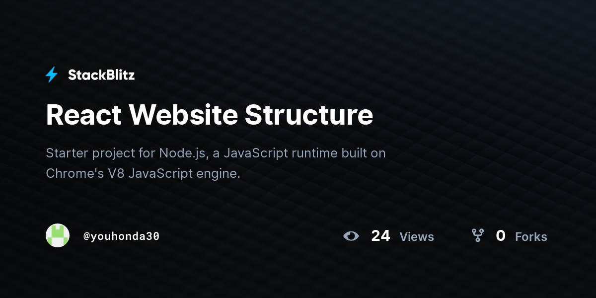 React Website Structure - StackBlitz