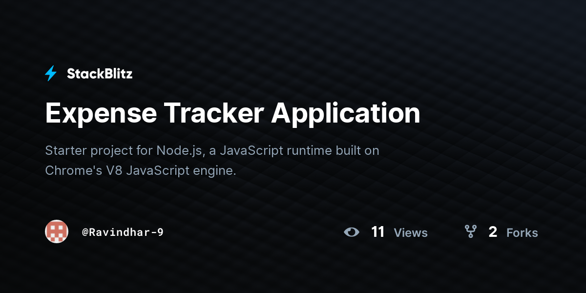 Expense Tracker Application - StackBlitz