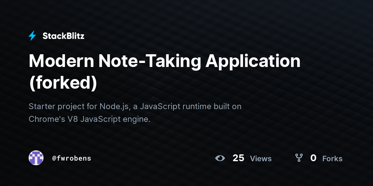 Modern Note-Taking Application (forked) - StackBlitz