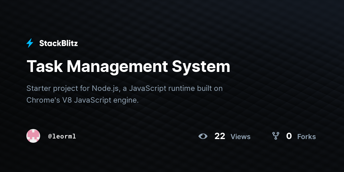 Task Management System - StackBlitz