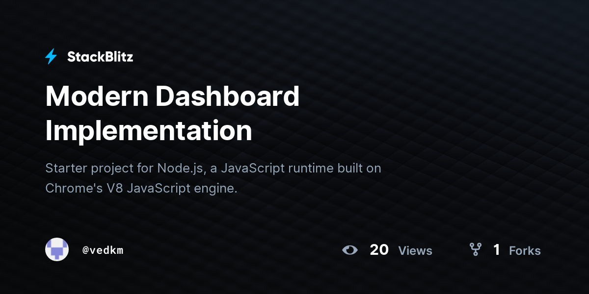 Modern Dashboard Implementation - StackBlitz
