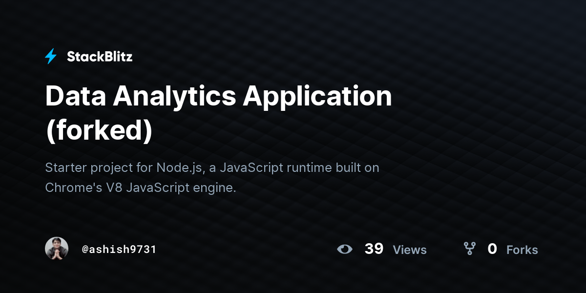 Data Analytics Application (forked) - StackBlitz