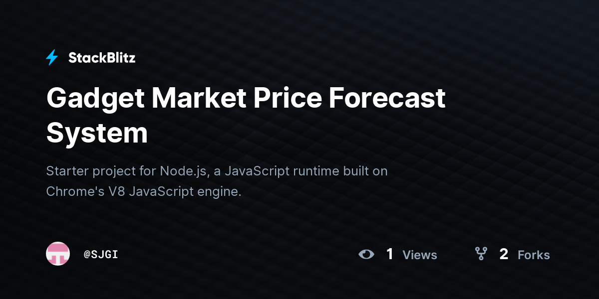 Gadget Market Price Forecast System - StackBlitz