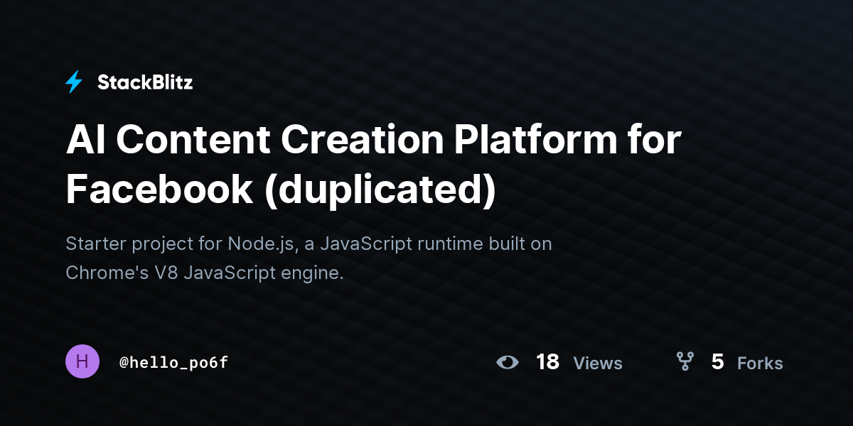 AI Content Creation Platform for Facebook (duplicated) - StackBlitz