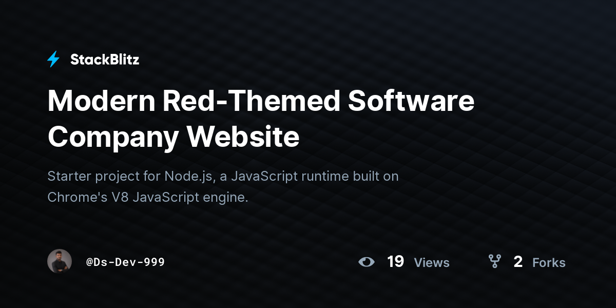 Modern Red-Themed Software Company Website - StackBlitz