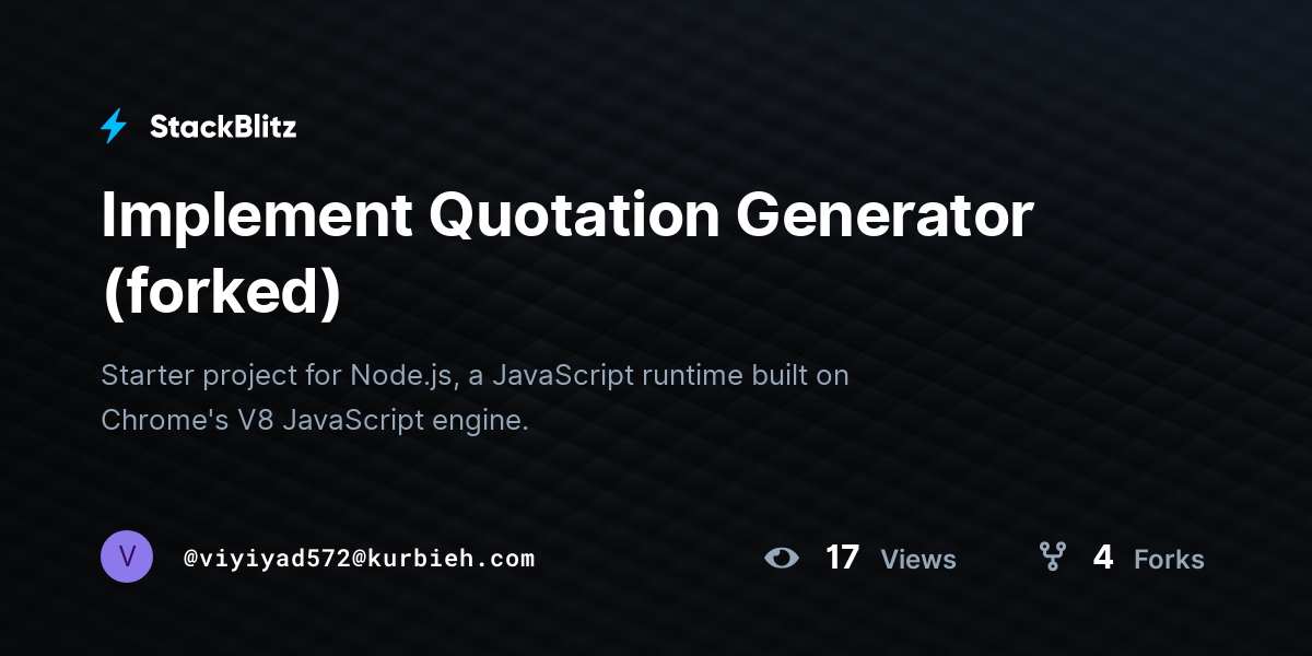 Implement Quotation Generator (forked) - StackBlitz