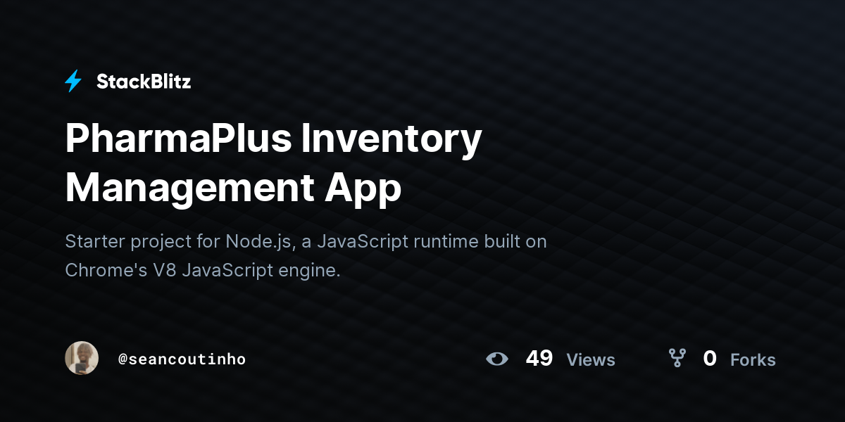 PharmaPlus Inventory Management App - StackBlitz