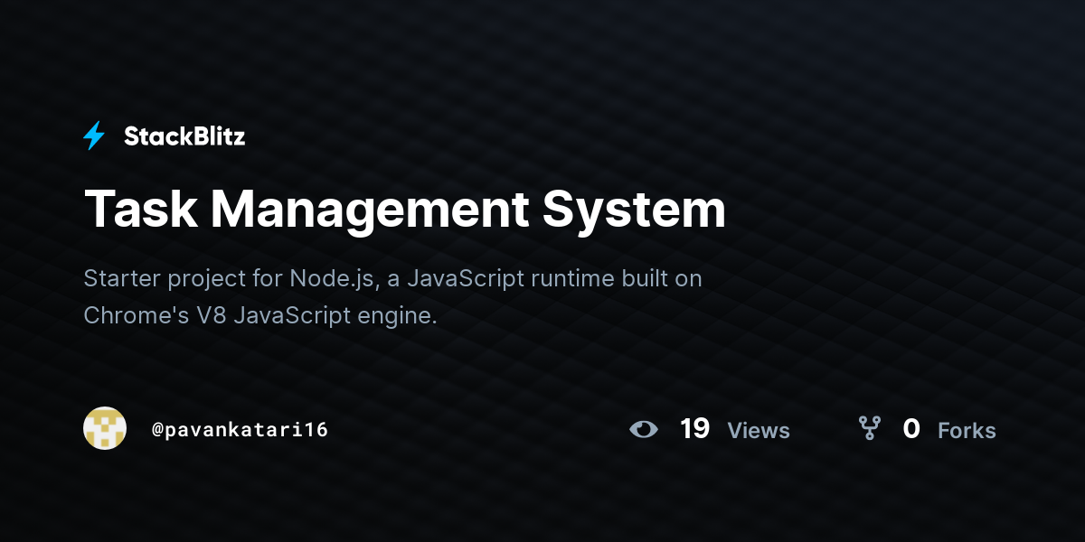 Task Management System - StackBlitz