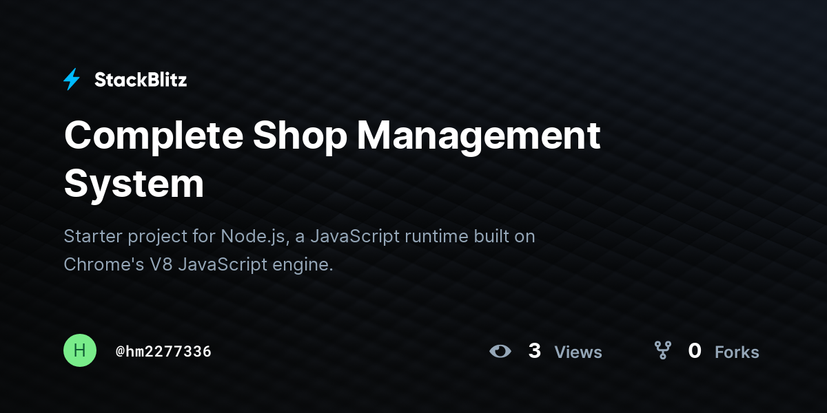 Complete Shop Management System - StackBlitz