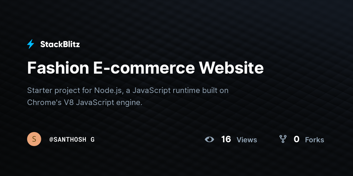 Fashion E-commerce Website - StackBlitz