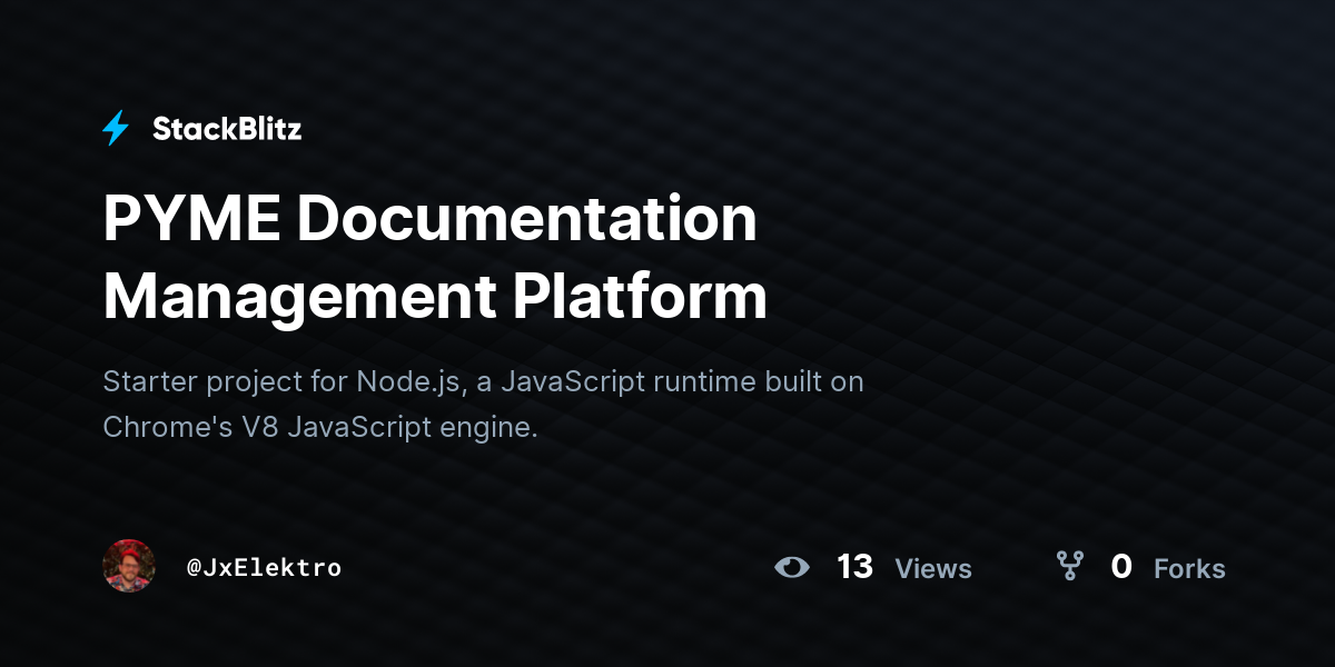 PYME Documentation Management Platform - StackBlitz