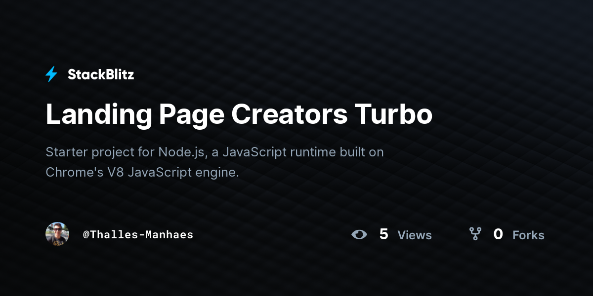 Landing Page Creators Turbo - StackBlitz