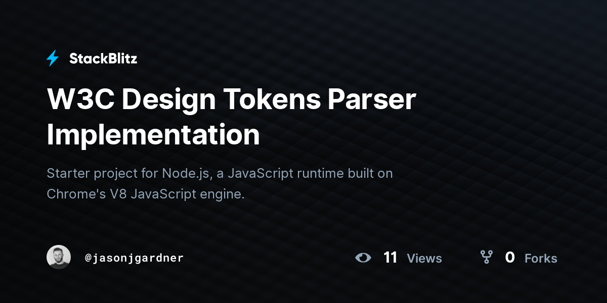 W3C Design Tokens Parser Implementation - StackBlitz