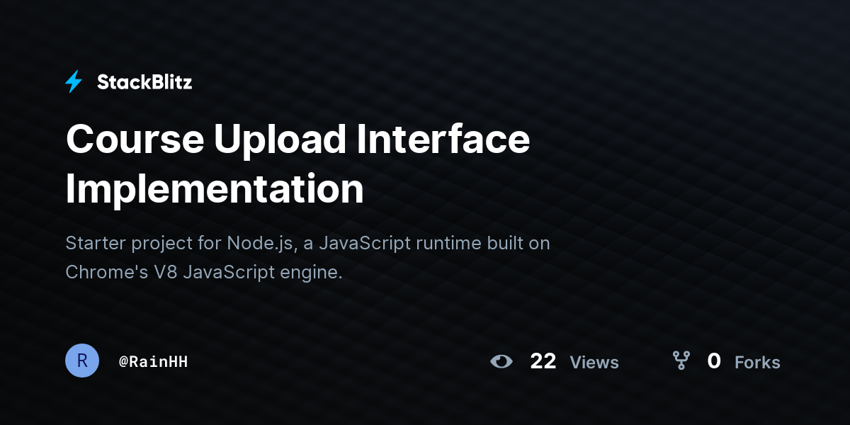 Course Upload Interface Implementation - StackBlitz