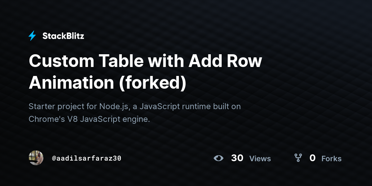 Custom Table with Add Row Animation (forked) - StackBlitz