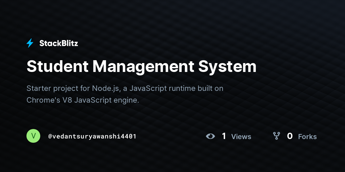 Student Management System - StackBlitz