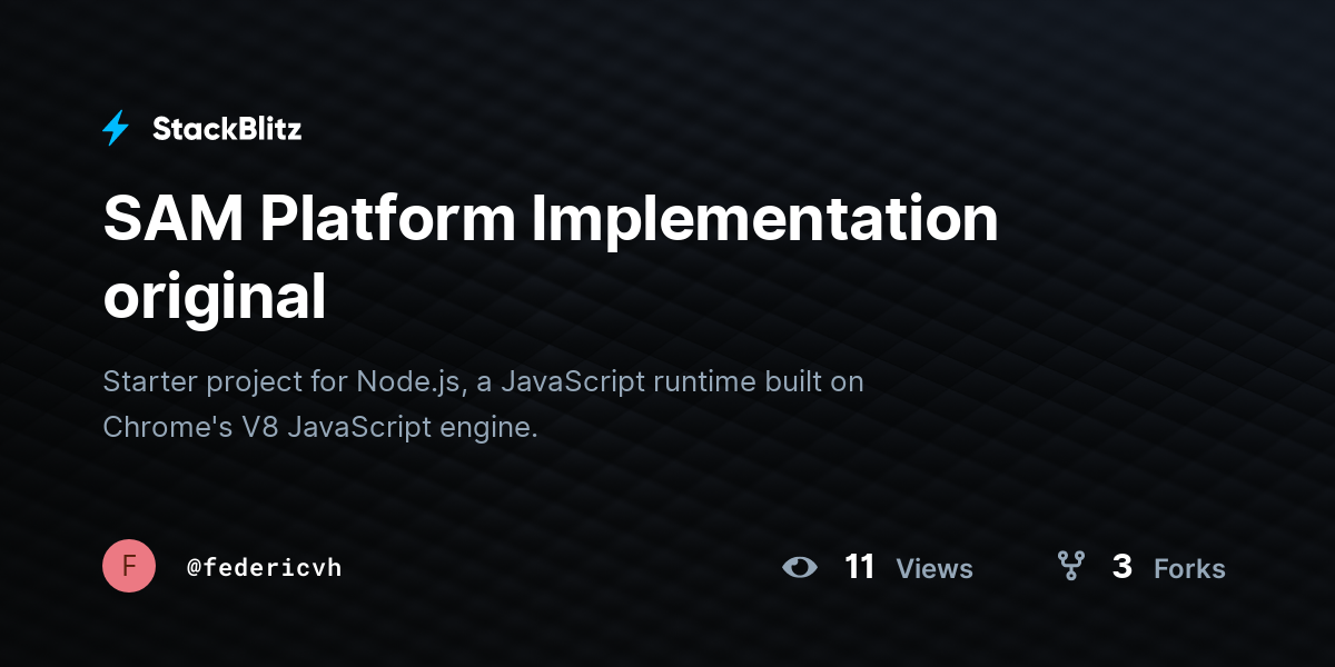 SAM Platform Implementation original - StackBlitz