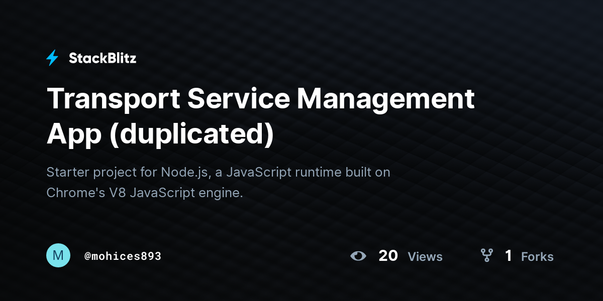 Transport Service Management App (duplicated) - StackBlitz