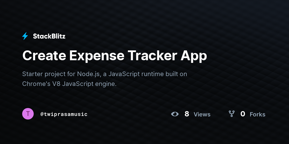 Create Expense Tracker App - StackBlitz