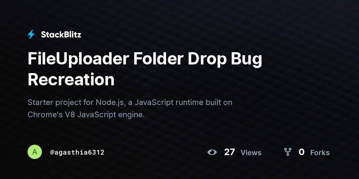 FileUploader Folder Drop Bug Recreation - StackBlitz