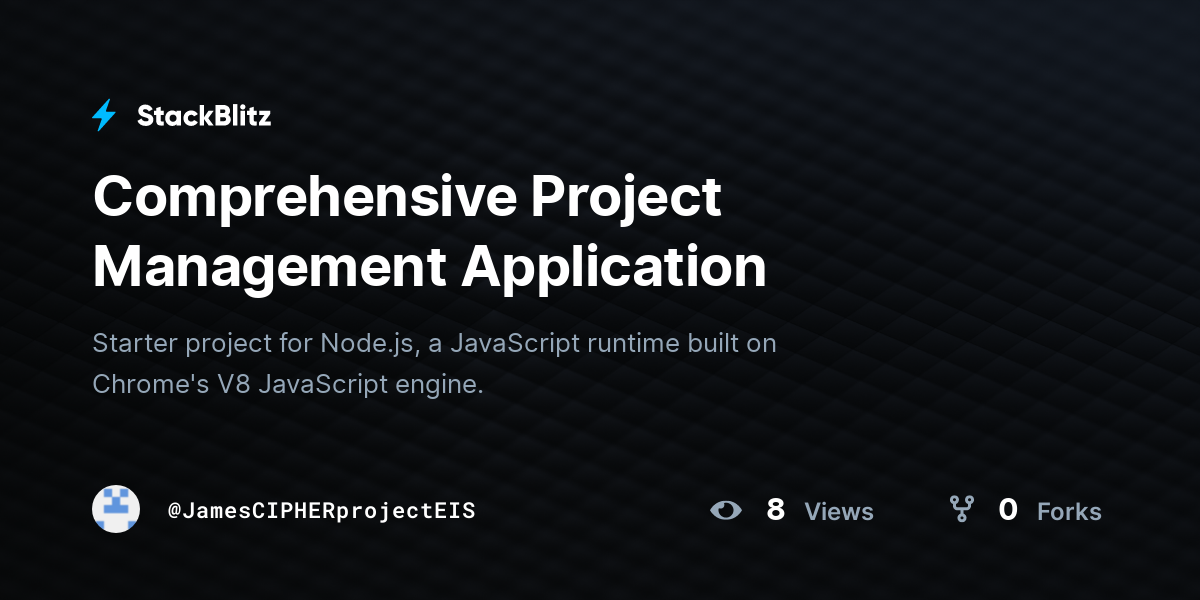 Comprehensive Project Management Application - StackBlitz