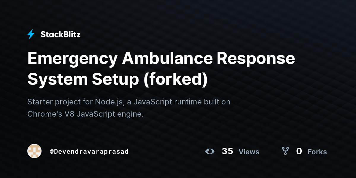 Emergency Ambulance Response System Setup (forked) - StackBlitz