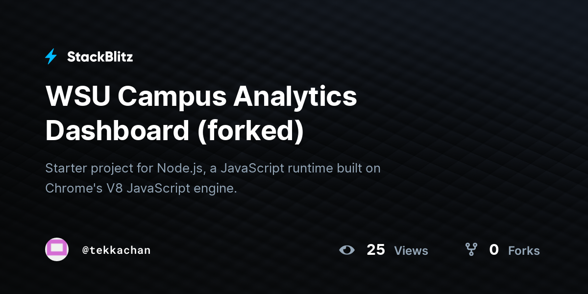 WSU Campus Analytics Dashboard (forked) - StackBlitz